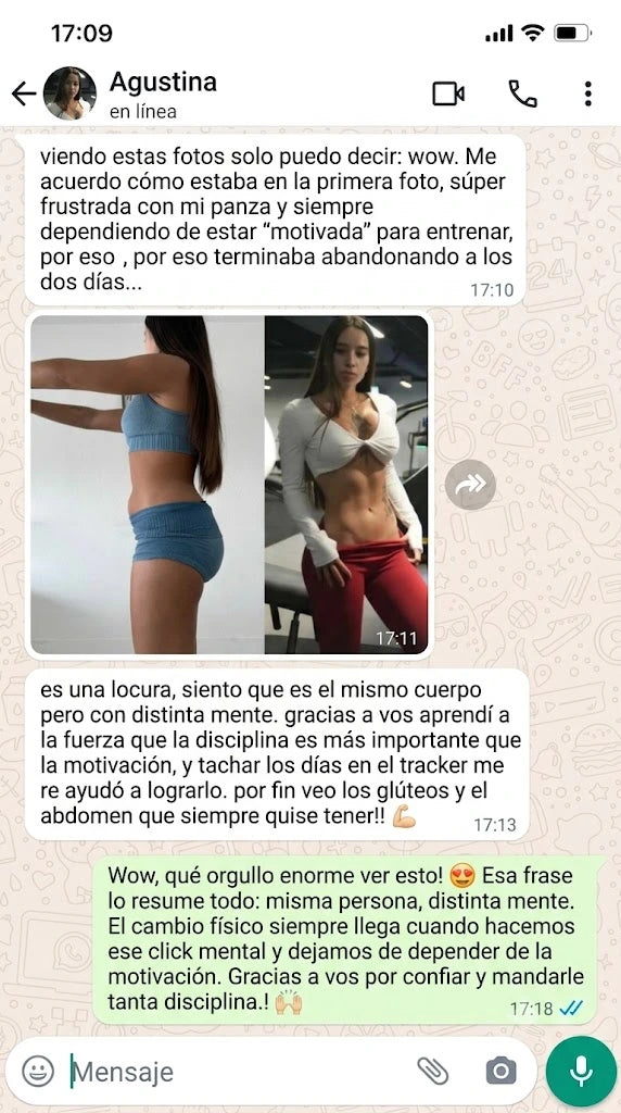 Testimonio de Agustina por WhatsApp
